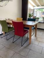 ShopX Leren eetkamerstoel mate, geelgroenroodturquoise leer, gelegroenerodeturquoise keukenstoelen
