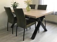 ShopX Leren eetkamerstoel comfort, groen leer, groene keukenstoelen
