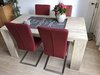 ShopX Leren eetkamerstoel dry, rood leer, rode keukenstoelen