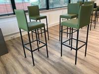 ShopX Leren barstoel break hoog, groen leer, groene barkruk
