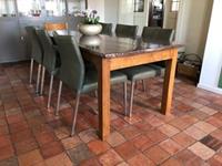 ShopX Leren eetkamerstoel basic, groen leer, groene keukenstoelen