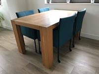 ShopX Leren eetkamerstoel more, turquoise leer, turquoise keukenstoelen