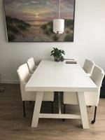 ShopX Leren eetkamerstoel desire, wit leer, witte keukenstoelen