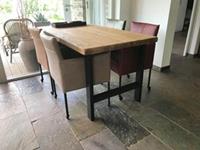 ShopX Leren eetkamerstoel desire, bruingroenrood leer, bruinegroenerode keukenstoelen
