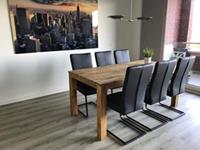 ShopX Leren eetkamerstoel dare, zwart leer, zwarte keukenstoelen