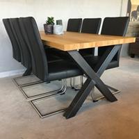 ShopX Leren eetkamerstoel dry, zwart leer, zwarte keukenstoelen