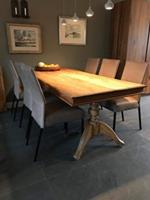 ShopX Leren eetkamerstoel real, bruin leer, bruine keukenstoelen
