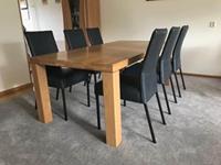 ShopX Leren eetkamerstoel real, zwart leer, zwarte keukenstoelen