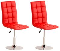 CLP 2er Set Esszimmerstühle Peking Rot