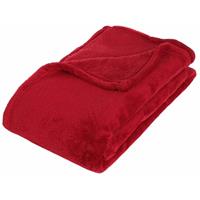 Atmosphera Fleece deken/fleeceplaid rood 125 x 150 cm polyester - Plaids