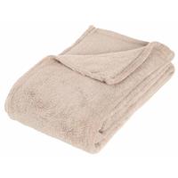 Atmosphera Fleece deken/fleeceplaid beige 125 x 150 cm polyester - Plaids