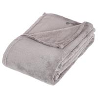 Atmosphera Fleece deken/fleeceplaid grijs 125 x 150 cm polyester - Plaids