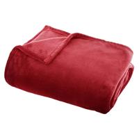 ATMOSPHERA Fleece deken/fleeceplaid rood 125 x 150 cm polyester - Bankdeken - Fleece deken - Fleece plaid