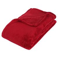 Atmosphera Fleece Deken/fleeceplaid Rood 130 X 180 Cm Polyester - Plaids