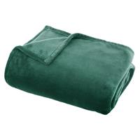 ATMOSPHERA Fleece deken/fleeceplaid groen 130 x 180 cm polyester - Bankdeken - Fleece plaid