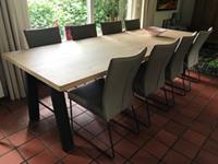 ShopX Leren eetkamerstoel mate, bruin leer, bruine keukenstoelen