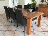 ShopX Leren eetkamerstoel spark, grijs leer, grijze keukenstoelen