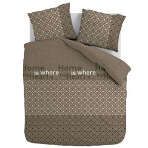 Cotton Rich Collection Dekbedovertrek - Home Is Home - 240x200/220 - 2*60x70 cm - Zand