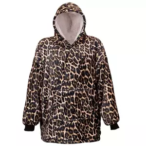 Unique Living Oversized fleece hoodie panterprint