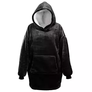 Unique Living Oversized fleece hoodie zwart