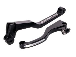 Doppler Remhevel en Koppelingshevel Set  CNC zwart voor Derbi Senda DRD Pro