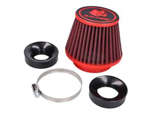 Malossi Luchtfilter  Red Filter E18 Racing 60mm recht met Draad, rood-zwart voor PHBG 15-21, PHBL 20-26 Carburateur