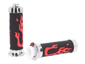 101 Octane Handvaten set Custom Flame rood