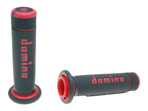 Domino Handvaten set  A180 ATV Daumengas 22/22mm zwart-rot