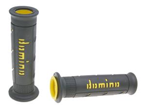 Domino Handvaten set  A250 On-Road zwart / geel met Open einde