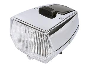 Diverse / Import Koplamp vierkant verchroomd met schakelaar voor Puch Maxi N, Europa