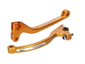 Doppler Remhevel en Koppelingshevel Set  CNC gold voor Rieju, Derbi, Sherco (met AJP Rem)