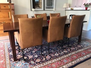 ShopX Leren eetkamerstoel spark, bruin leer, bruine keukenstoelen