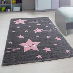 WoonQ Vloerkleed Kids - Happy Stars - Roze