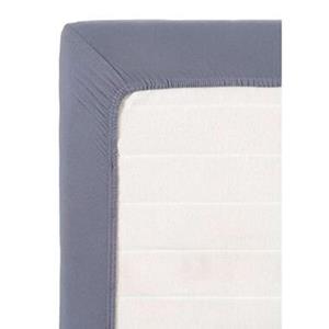 Leen Bakker Hoeslaken topdekmatras Jersey - grijsblauw - 160x200 cm