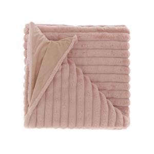Unique Living Peppe Fleece Plaid - Fleece Polyester - 150x200 Cm - Old Pink
