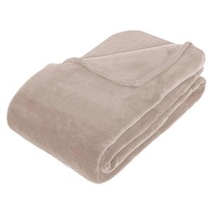 ATMOSPHERA Grote Fleece deken/fleeceplaid Beige