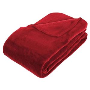 Atmosphera Grote Fleece deken/fleeceplaid rood 180 x 230 cm polyester - Plaids