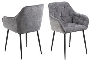 ebuy24 Esszimmerstuhl 2er Set Brooke Esszimmerstuhl mit Armlehne grau.