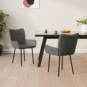 vidaxl Eetkamerstoelen 2 st fluweel donkergrijs