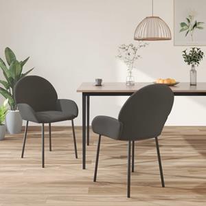 VidaXL Eetkamerstoelen 2 st fluweel donkergrijs