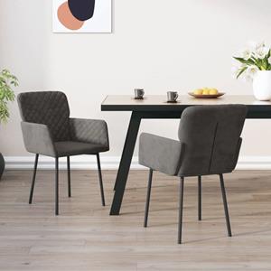 VidaXL Eetkamerstoelen 2 st fluweel donkergrijs