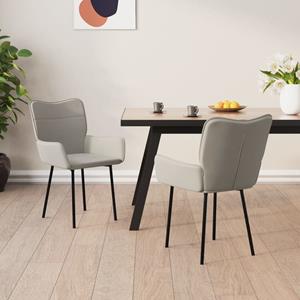 VidaXL Eetkamerstoelen 2 St Fluweel Lichtgrijs