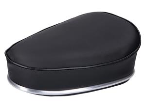 OEM Standard Sattel / Sitz zwart met Chroomleiste, 22mm Klemmung voor Brommer