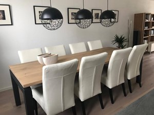 ShopX Leren eetkamerstoel just, wit leer, witte keukenstoelen