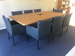 ShopX Leren eetkamerstoel desire, blauw leer, blauwe keukenstoelen