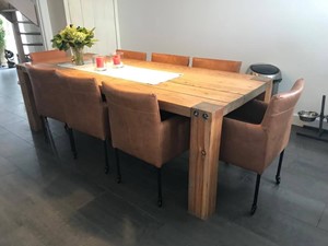 ShopX Leren eetkamerstoel desire, bruin leer, bruine keukenstoelen