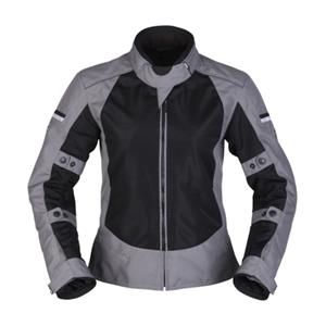 MODEKA Veo Air Lady Jacket, Doorwaai motorjas dames, Zwart-Grijs