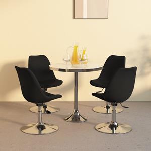 VidaXL Eetkamerstoelen draaibaar 4 st stof zwart