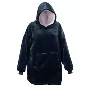 Unique Living Oversized fleece hoodie donkerblauw