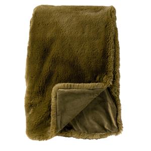 Dutch Decor Zinzi - Plaid Unikleur 140x180 Cm Military Olive - Groen